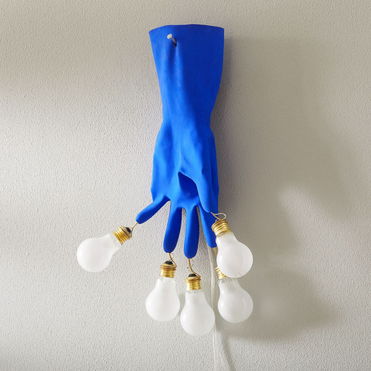 Applique murale Luzy en laiton, bleu, 5 lumières, hauteur 50 cm