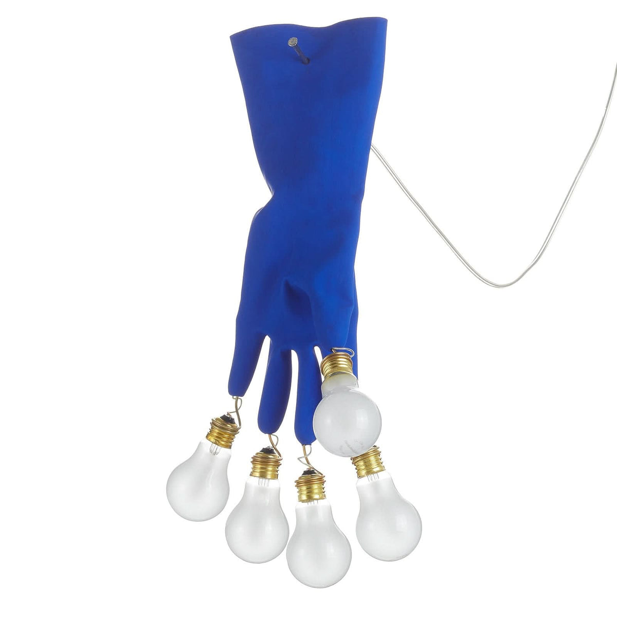 Applique murale Luzy en laiton, bleu, 5 lumières, hauteur 50 cm