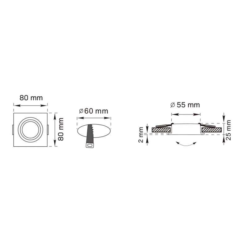 Plafonnier Finn noir (OB2211CL02-B)