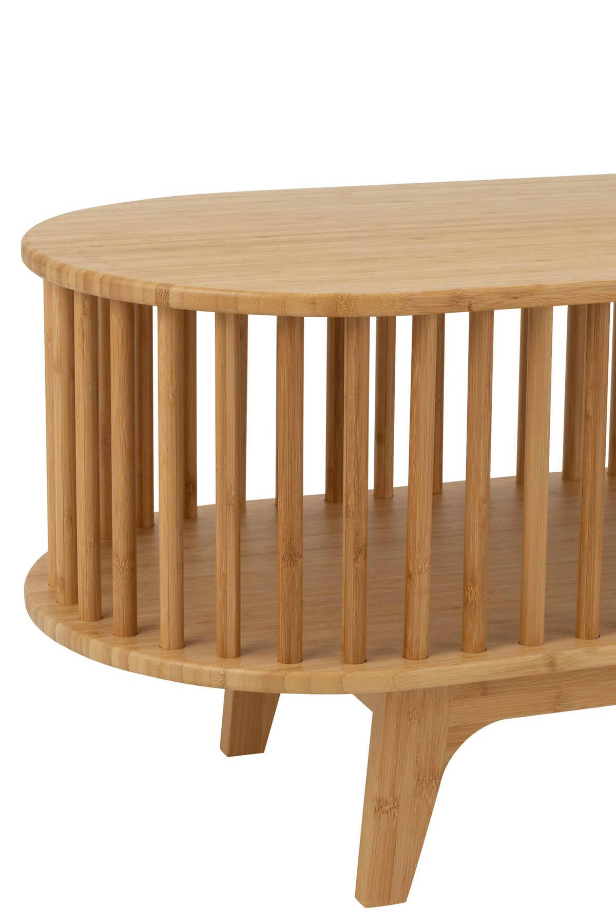Détail d'angle avec planches arrondies, tiges verticales et pied fuselé