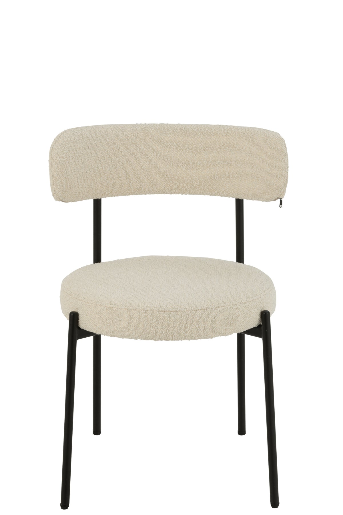 Bouclé-Stuhl Polyester Schwarz Weiß | Lira