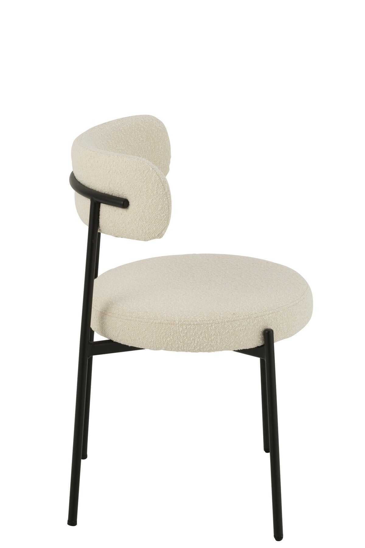 Bouclé-Stuhl Polyester Schwarz Weiß | Lira