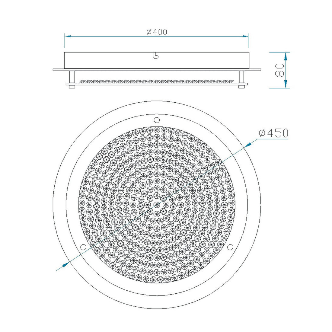 Plafonnier LED | Crystal Ø 45 cm