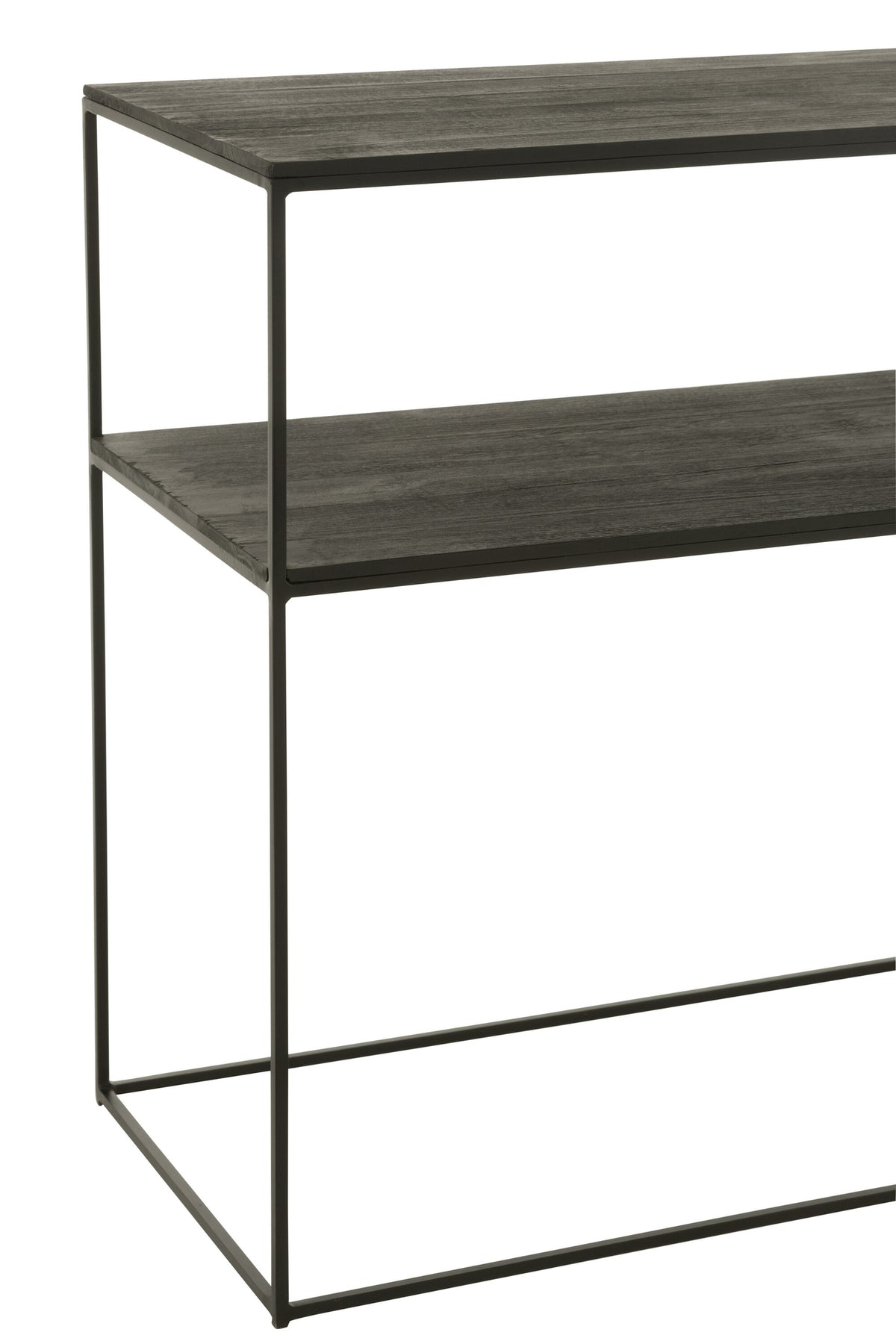 Konsole aus recyceltem Holz und schwarzem Metall