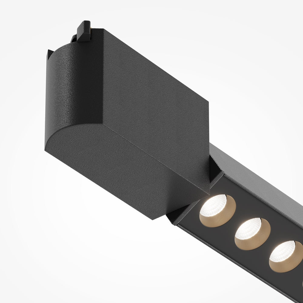 Détail de la finition texturée noire et des diodes allumées du module