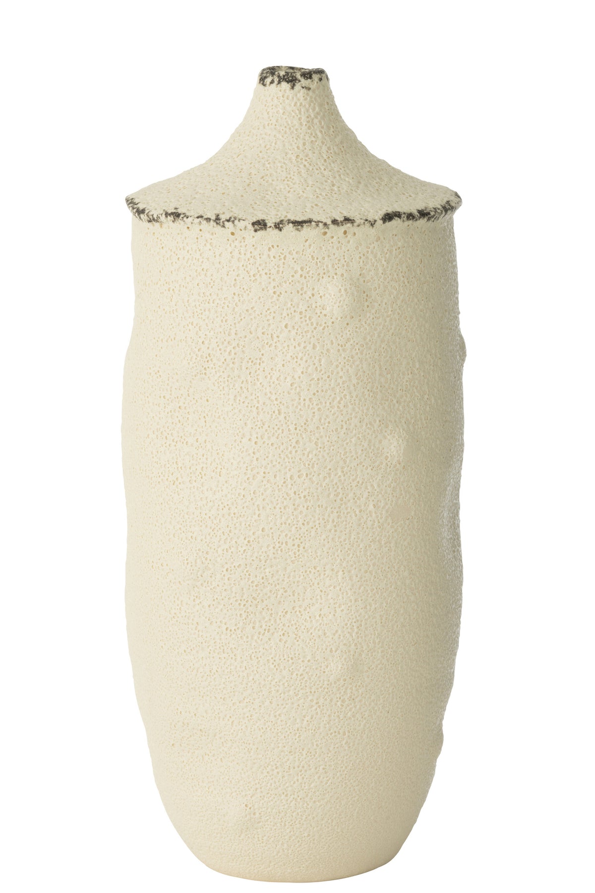 Große Vase aus weißem und schwarzem Steingut