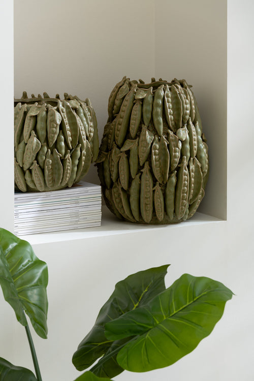 Vase aus grüner Tonerde Botanica groß