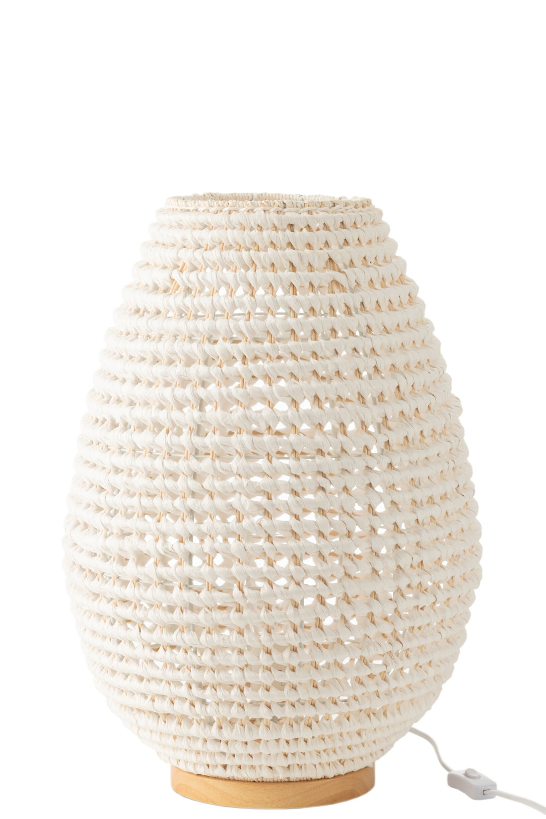 Lampe à poser en métal torsadé blanc