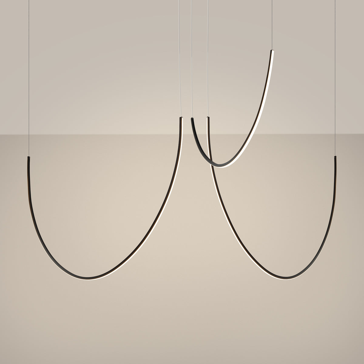 Lustre ALVAR 3 LED noires 3000K