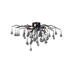 Plafonnier Icicle 4 lumières noir, verre