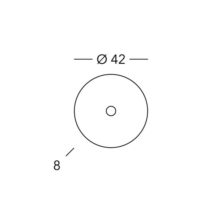 Schéma de dimensions indiquant un diamètre de 42 cm et 8 cm