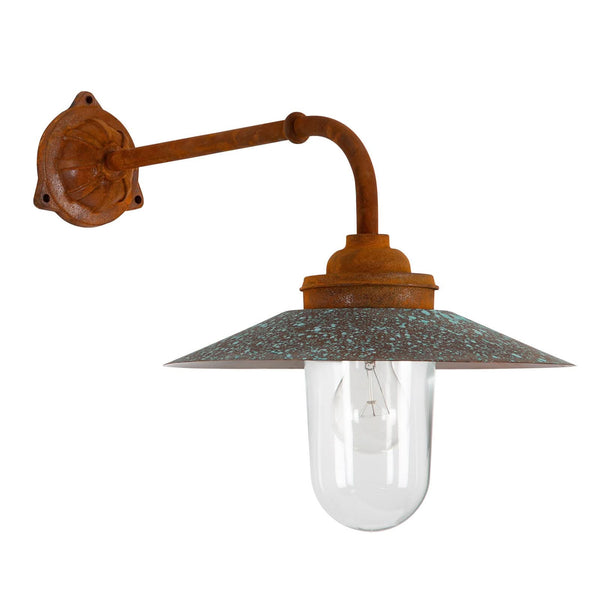 Applique d'extérieur Provence en cuivre, rouille et transparent, hauteur 36 cm, IP44