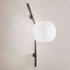 Applique murale Floed en verre, blanc et bronze, hauteur 77 cm