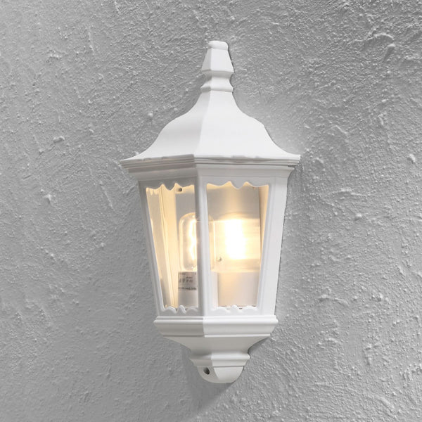Applique d'extérieur Firenze en verre, blanc, hauteur 44,5 cm