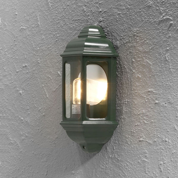 Applique d'extérieur Cagliari I en verre, vert, hauteur 36 cm