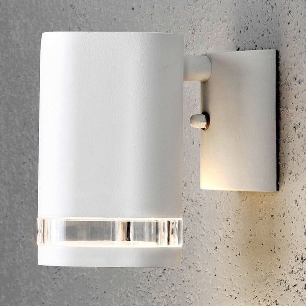 Applique d'extérieur Modena en aluminium, blanc, hauteur 13,5 cm