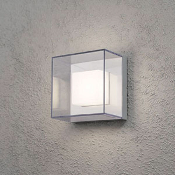 Applique d'extérieur LED Sanremo en aluminium, gris et transparent, 9 lumières, hauteur 21 cm, IP54