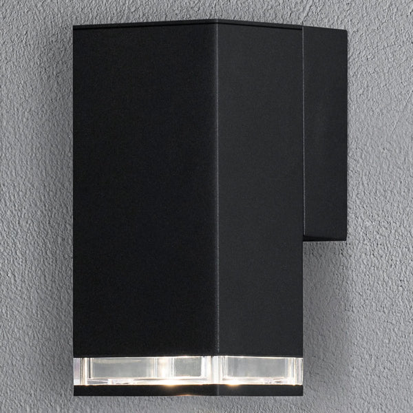 Applique d'extérieur Pollux en aluminium, noir, hauteur 16,5 cm, IP44