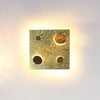 Applique murale LED Buchi 32x32 en acier, or, hauteur 32 cm