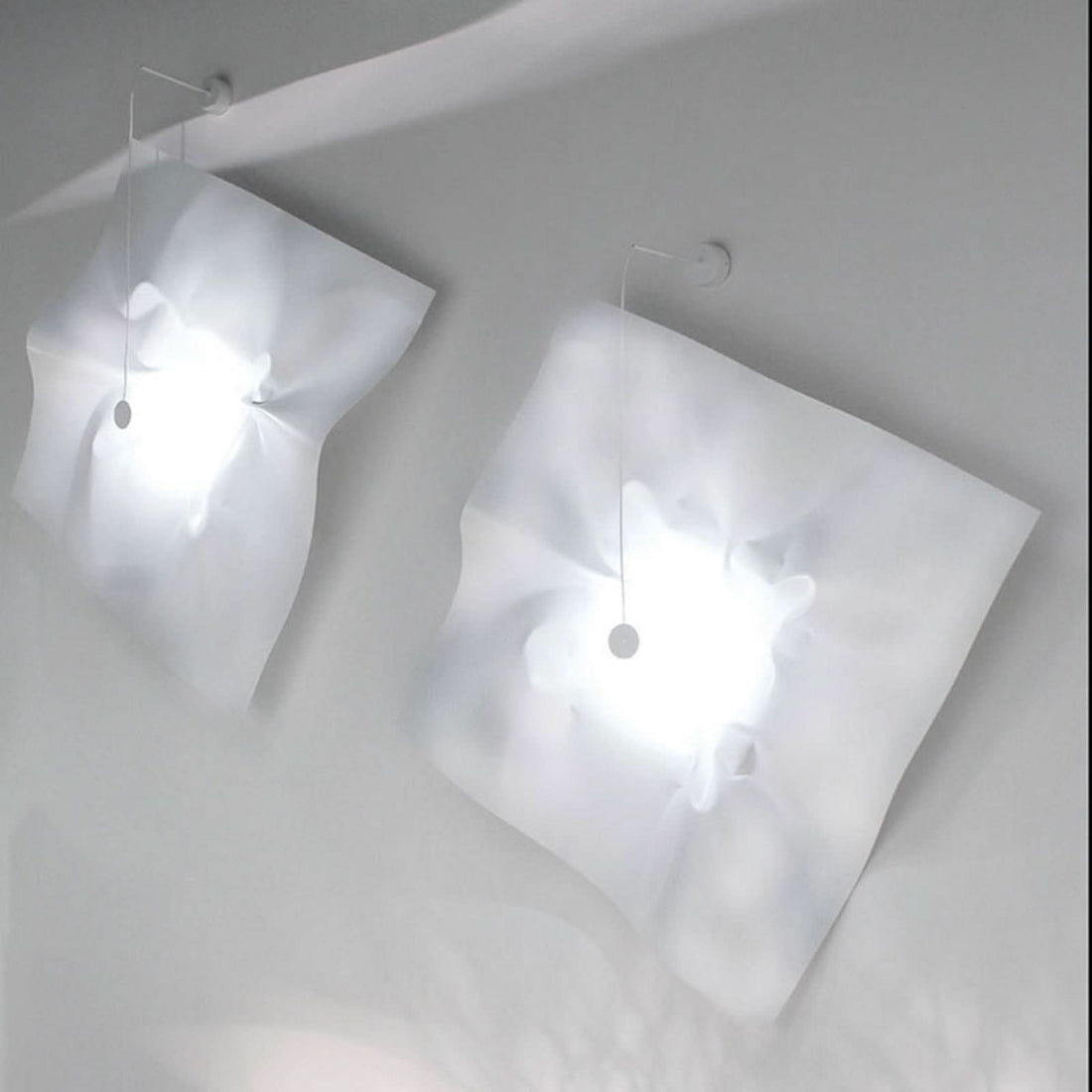 Applique murale LED Crash en acier, blanc, hauteur 75 cm