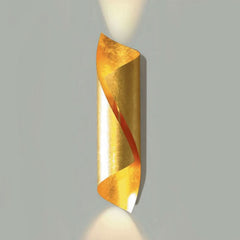 Applique murale Hué en acier, doré, 2 lumières, hauteur 54 cm