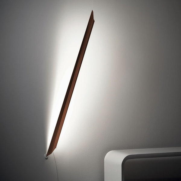 Applique murale LED Schegge en aluminium, terracotta, hauteur 160 cm