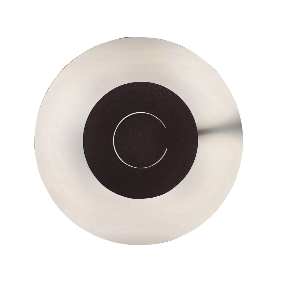 Applique murale LED DoppioZero en acier, blanc et marron foncé, Ø 30 cm
