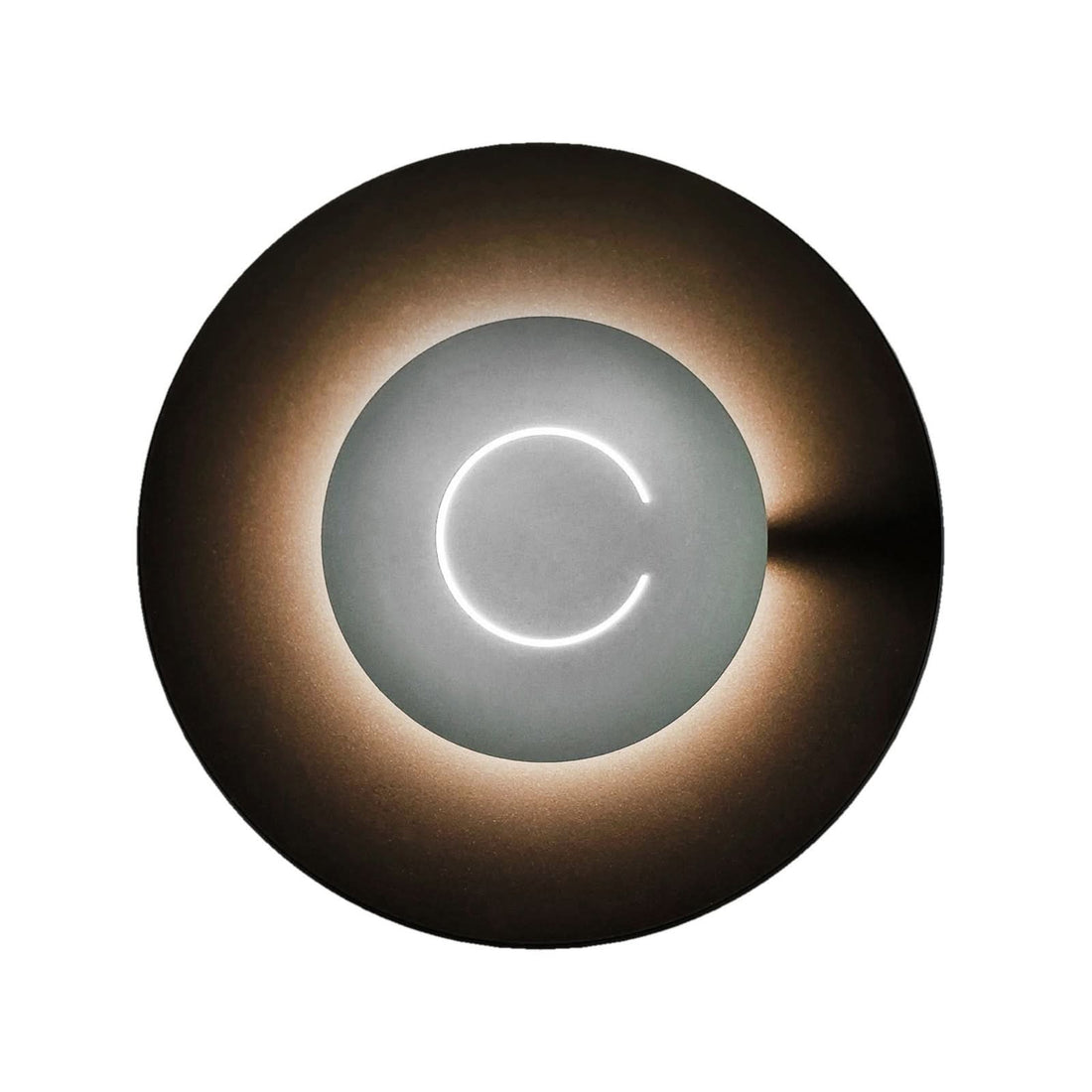 Applique murale LED DoppioZero en acier, marron foncé et blanc, Ø 30 cm