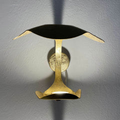 Applique murale LED Le Gigine en acier, feuille d'or, hauteur 16 cm