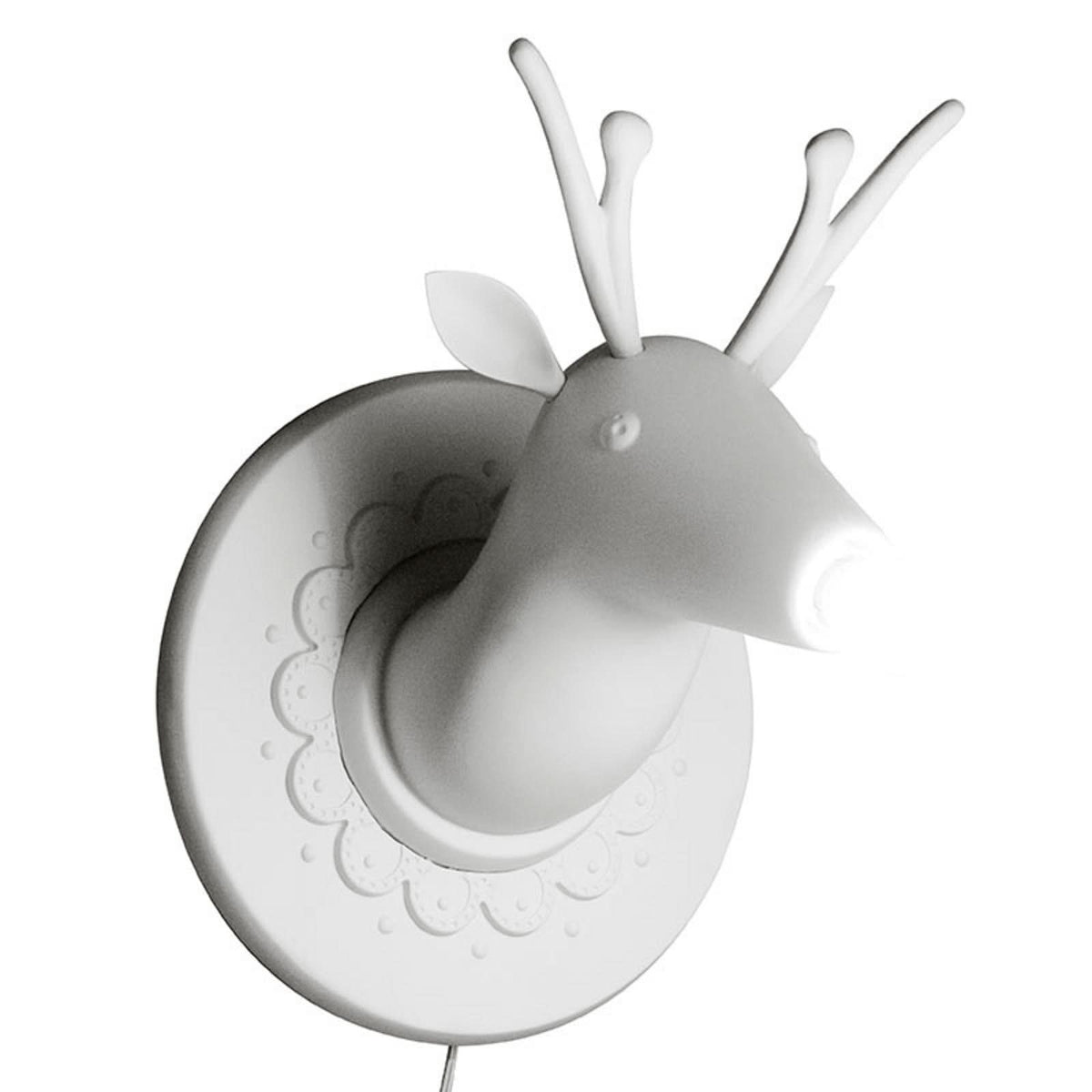 Applique murale Marnìn en céramique, blanc mat, hauteur 36 cm