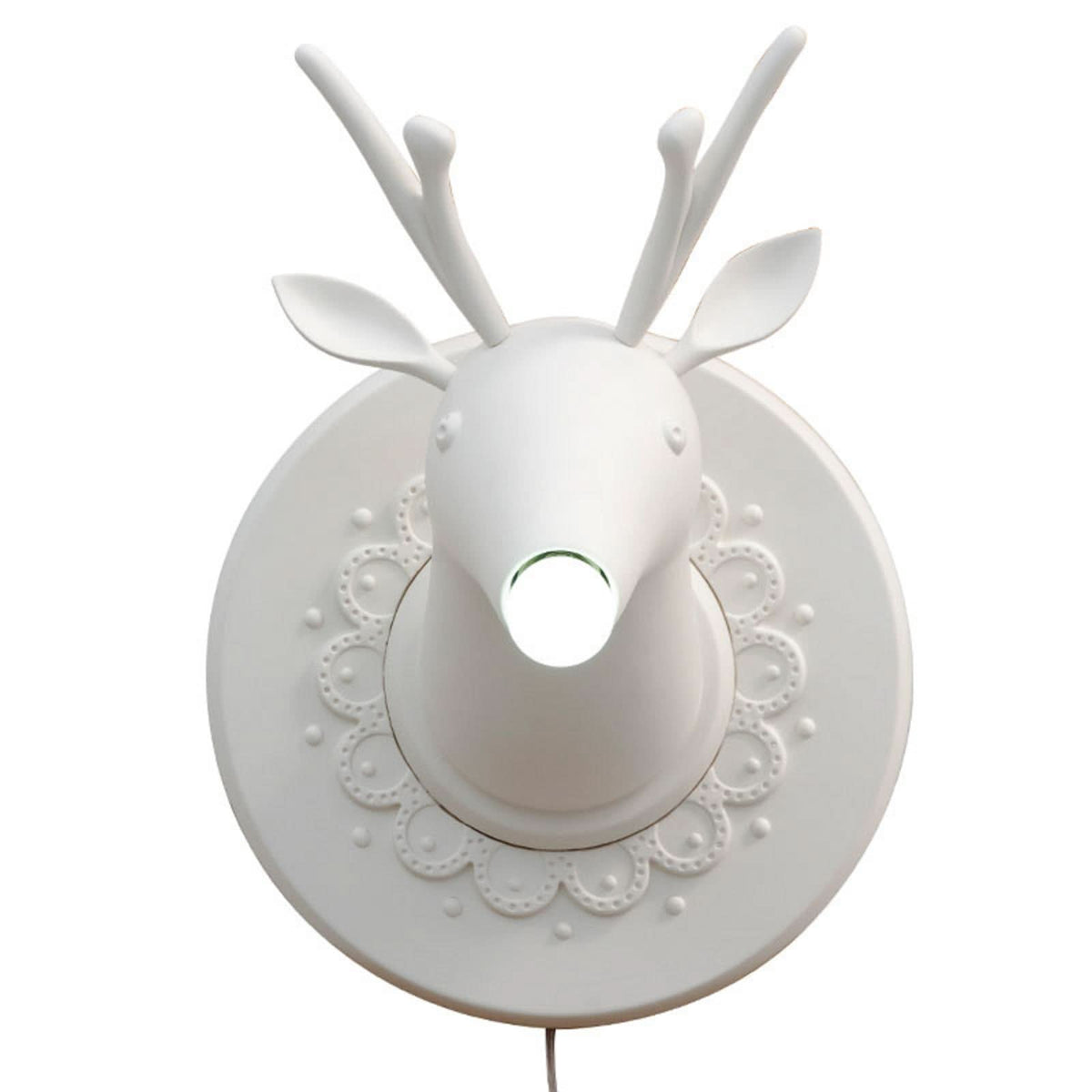 Applique murale Marnìn en céramique, blanc mat, hauteur 36 cm