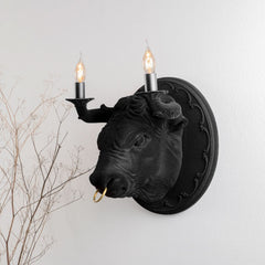 Applique murale Corrado en laiton, noir, 2 lumières, Ø 40 cm
