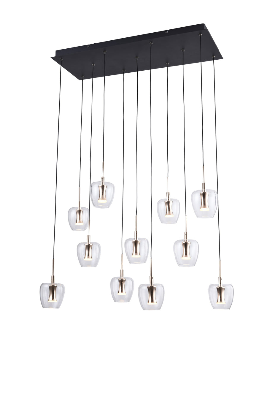 Suspension Nelson noire et dorée, verre (MD2291-11B-3BGT)