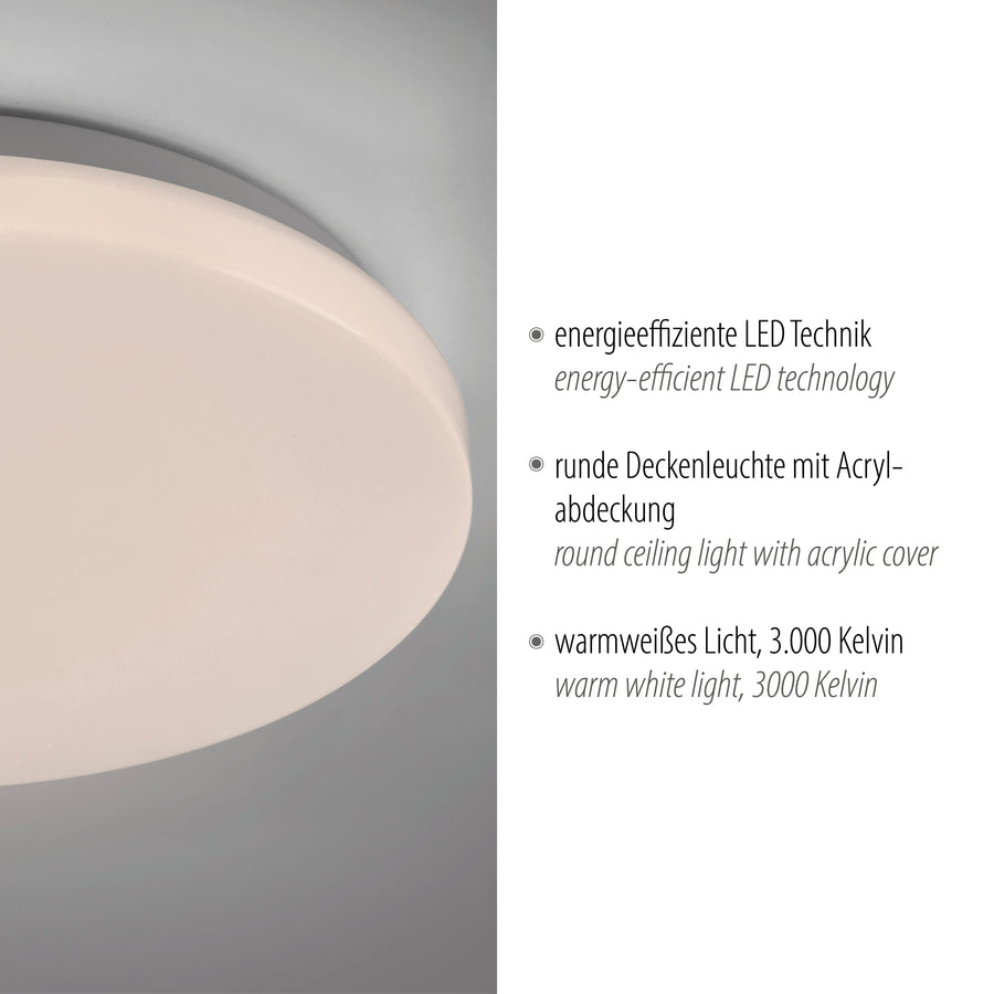 Détail du diffuseur acrylique et texte sur la technologie LED intégrée