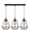 Suspension Primo 3 lumières noire et dorée, L 69 cm