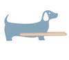 Applique murale LED Dog pour chambre d'enfant bleue, bois