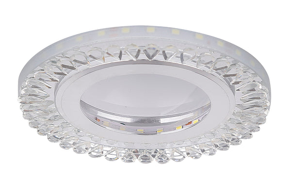 Spot encastrable LED SSP-28 2 lumières argenté et transparent, verre