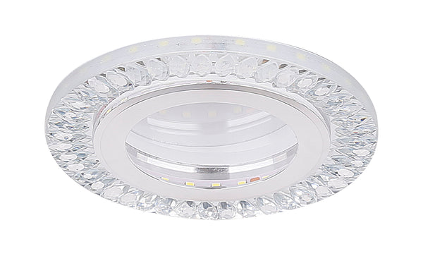 Spot encastrable LED SSP-29 2 lumières argenté et transparent, verre