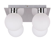 Plafonnier Oden 4 lumières blanc, verre