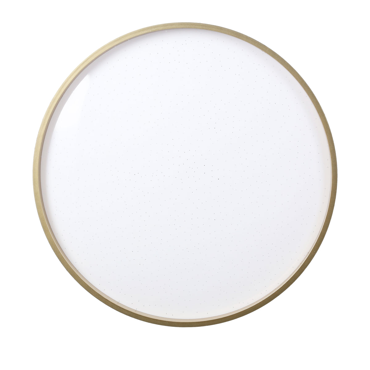 Vue de dessous montrant le diffuseur blanc et l'anneau doré fin
