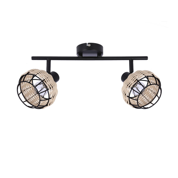 Plafonnier Juicy 2 lumières noir, L 44 cm