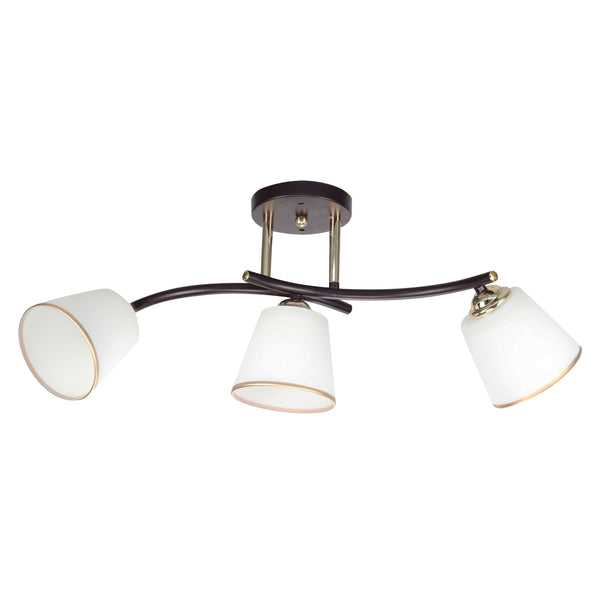 Plafonnier Greco 3 lumières doré, verre
