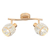 Plafonnier Dubai 2 lumières doré, cristal