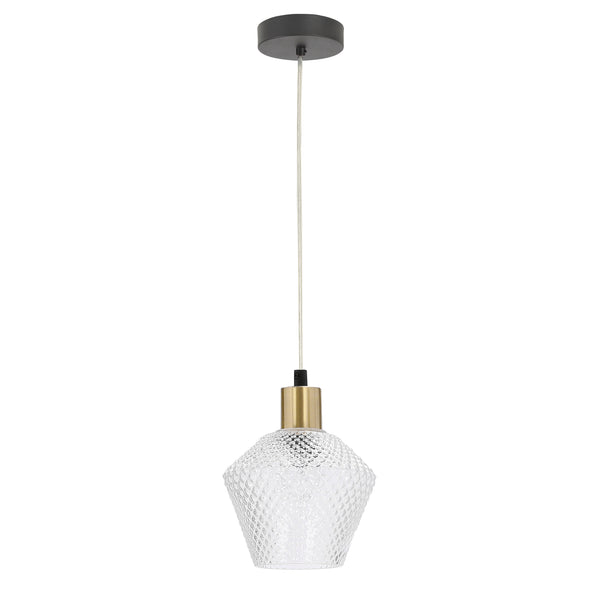 Suspension Greniko noire et dorée, verre