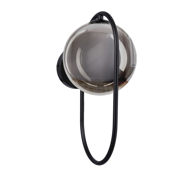 Applique murale Cordel noire, verre, P 14 cm