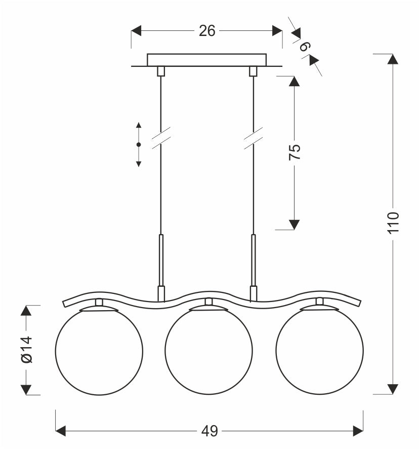 Suspension luminaire | Lumos Chromée