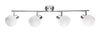 Plafonnier Andrus 4 lumières argenté, verre