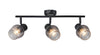 Plafonnier Mitura 3 lumières noir, verre