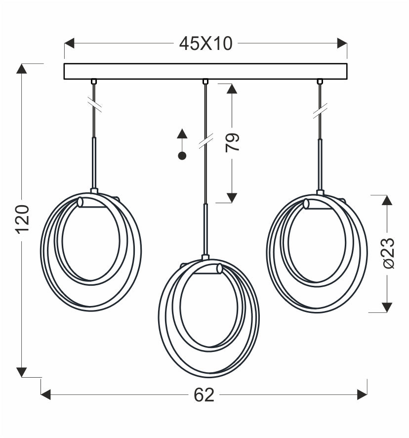 Suspension luminaire | Croma Chromée