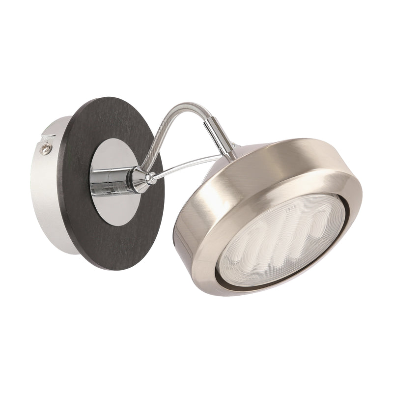 Applique murale Earth nickel satiné et wengé, bois